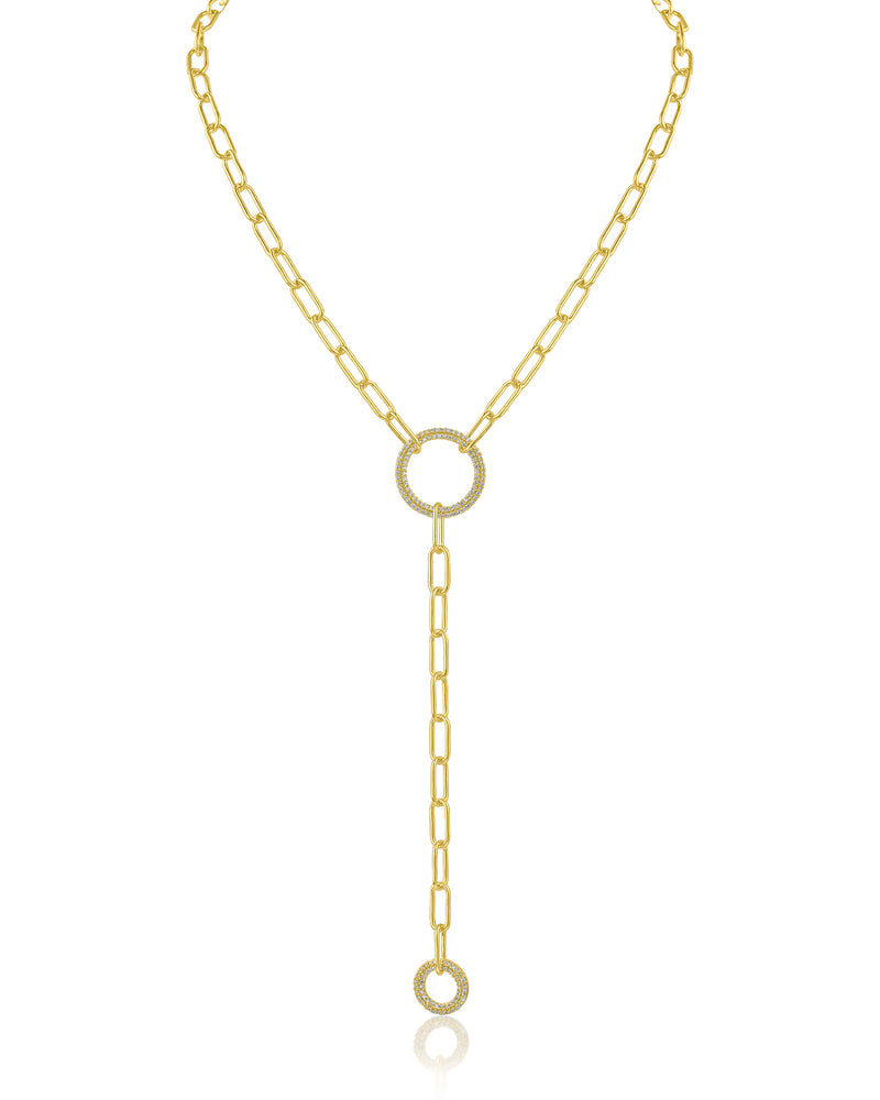 Pave and Chain Y-Necklace