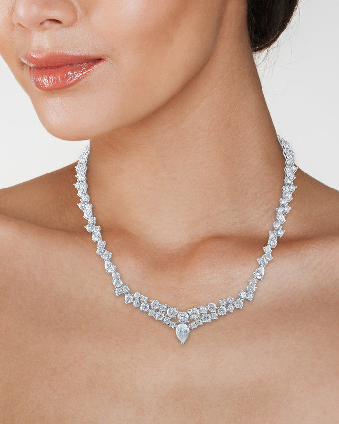 Multi Shape CZ Collar Necklace