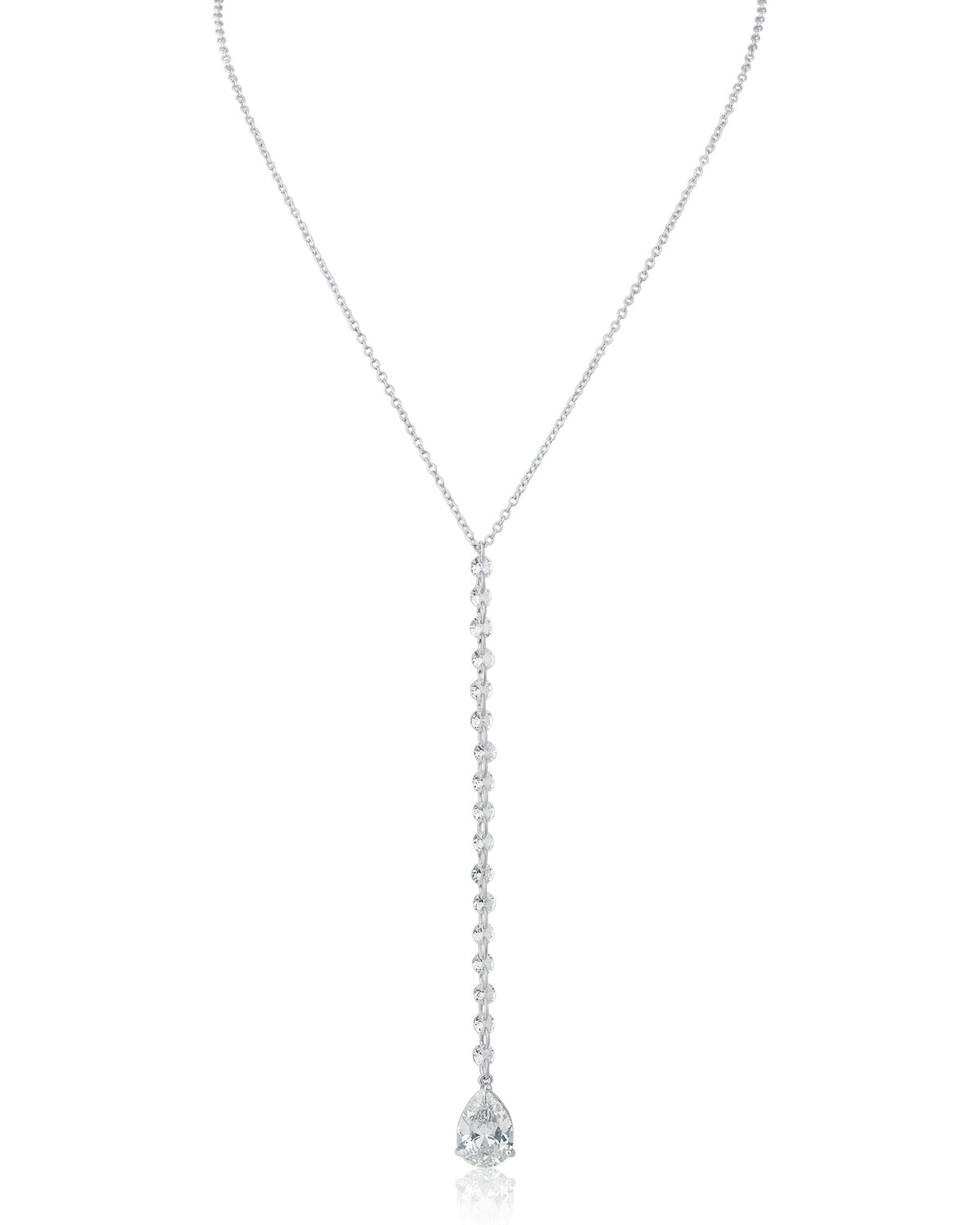 Round and Pear CZ Y-Necklace