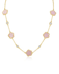 Clover and CZ Station Necklace