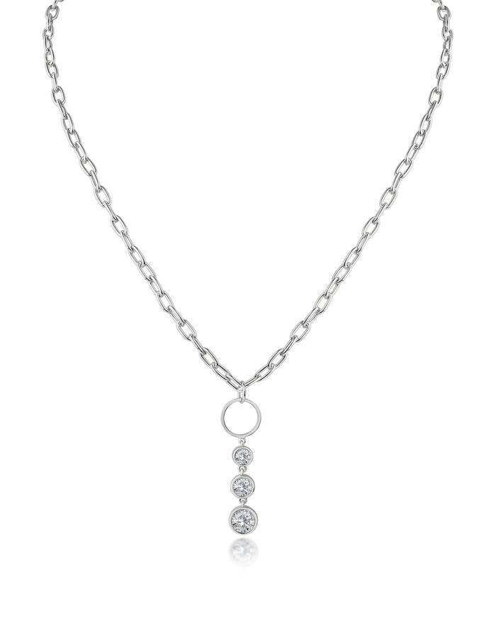 Graduated CZ Pendant Necklace