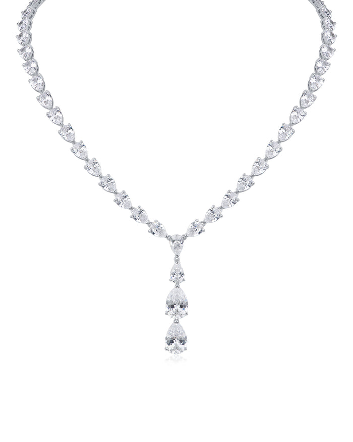 Graduated Pear CZ Y-Necklace