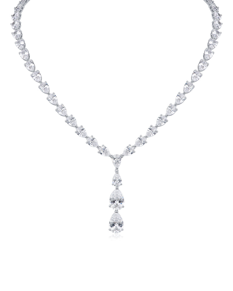 Graduated Pear CZ Y-Necklace