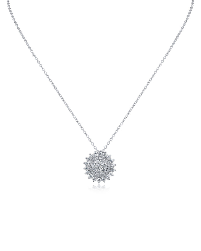 Multi Row Round CZ Pendant