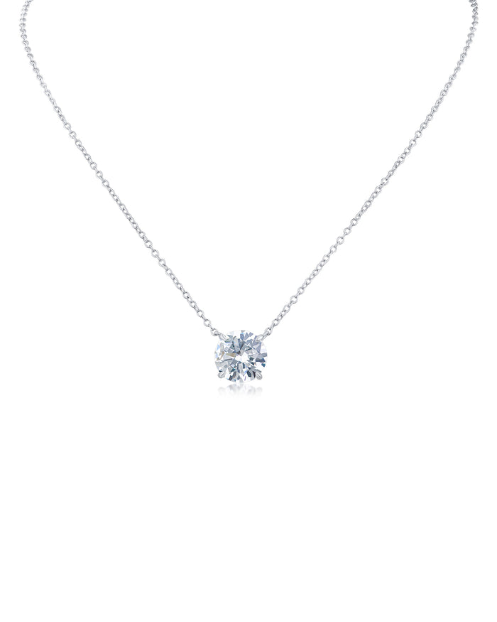 Round CZ Pendant Necklace