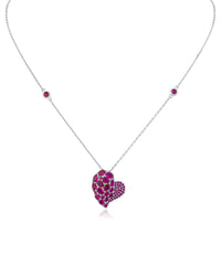 Ruby CZ Heart Shape Pendant