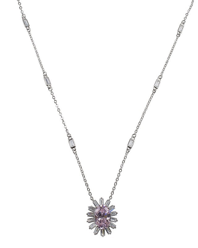 Oval CZ Pendant Necklace