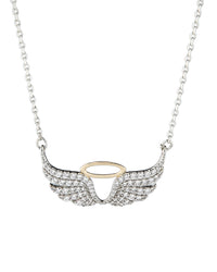 Pave CZ Angel Wings Necklace