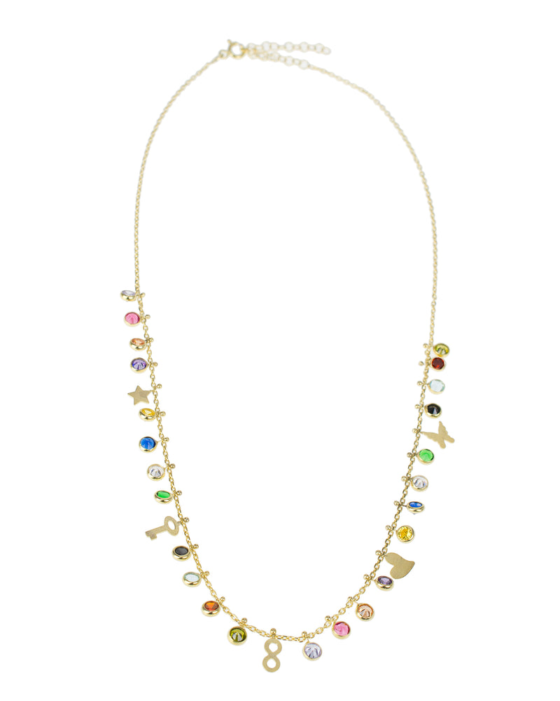 Rainbow CZ Charm Necklace