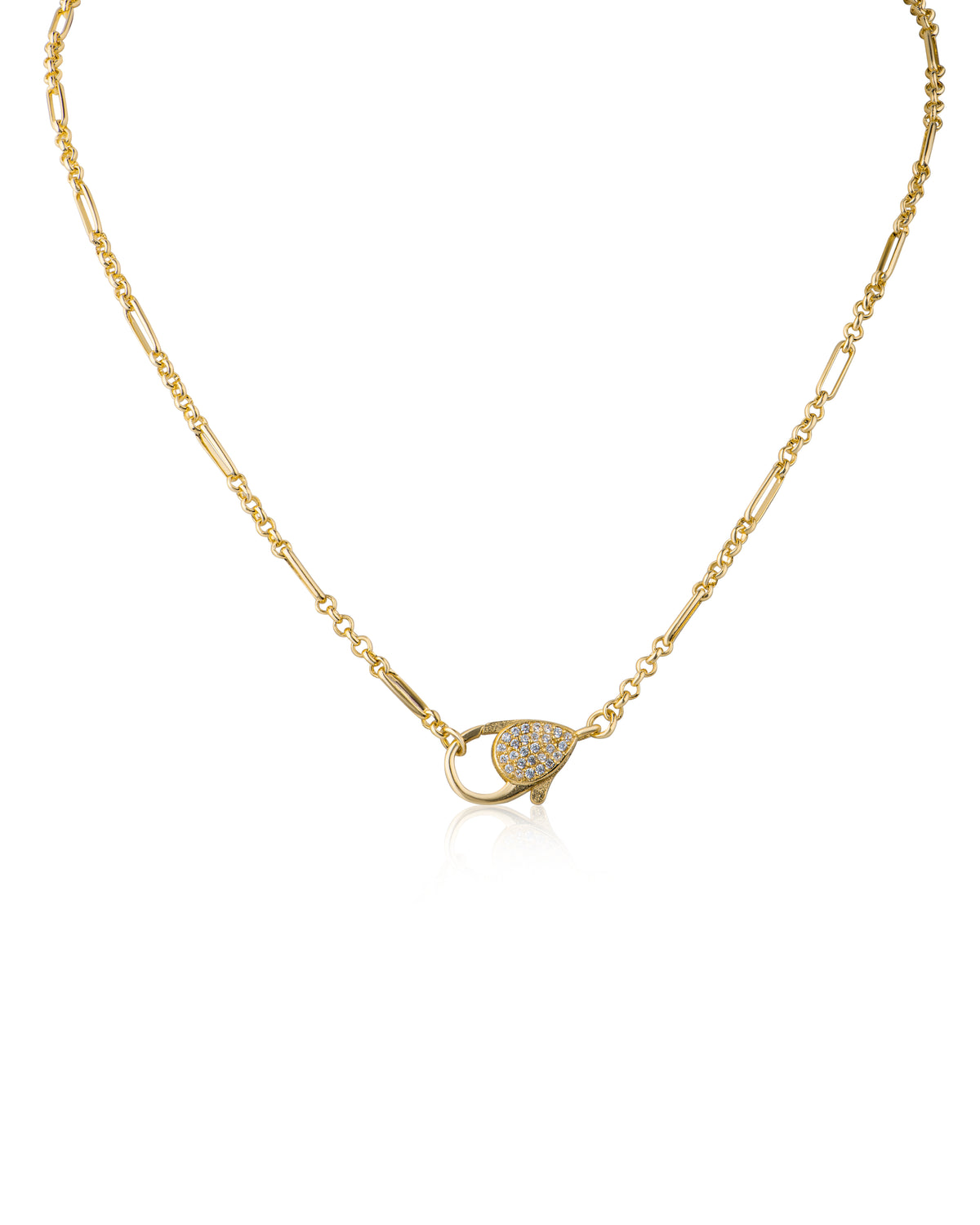 Pave Lobster Clasp Necklace