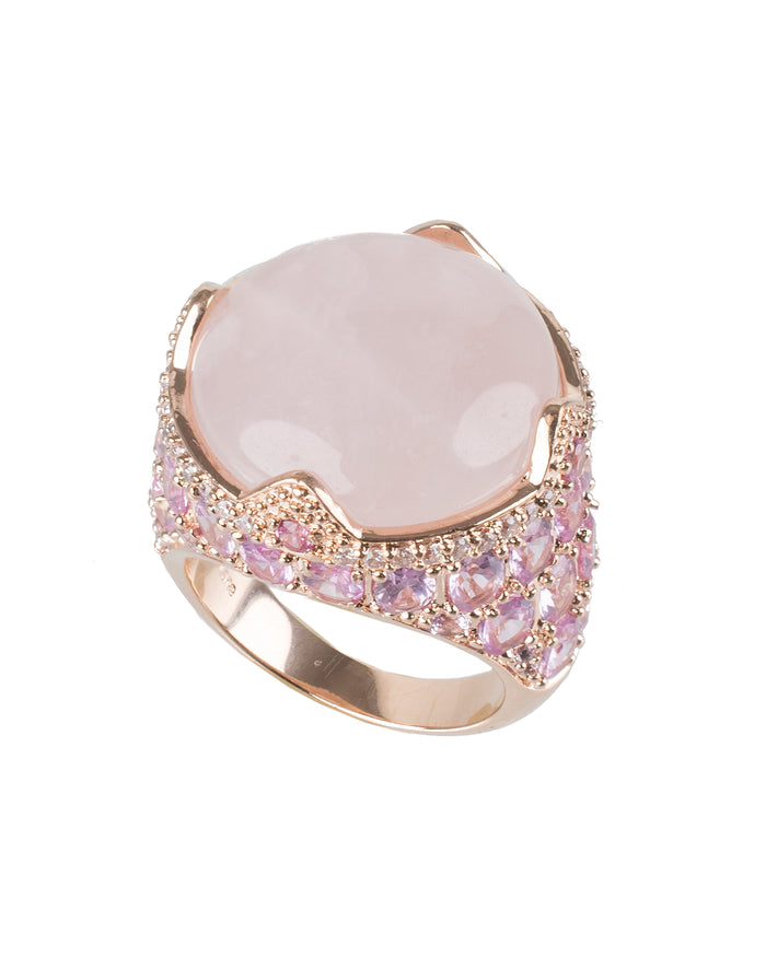 Rose Quartz Cocktail Ring