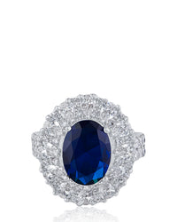 Oval Blue Sapphire Ring