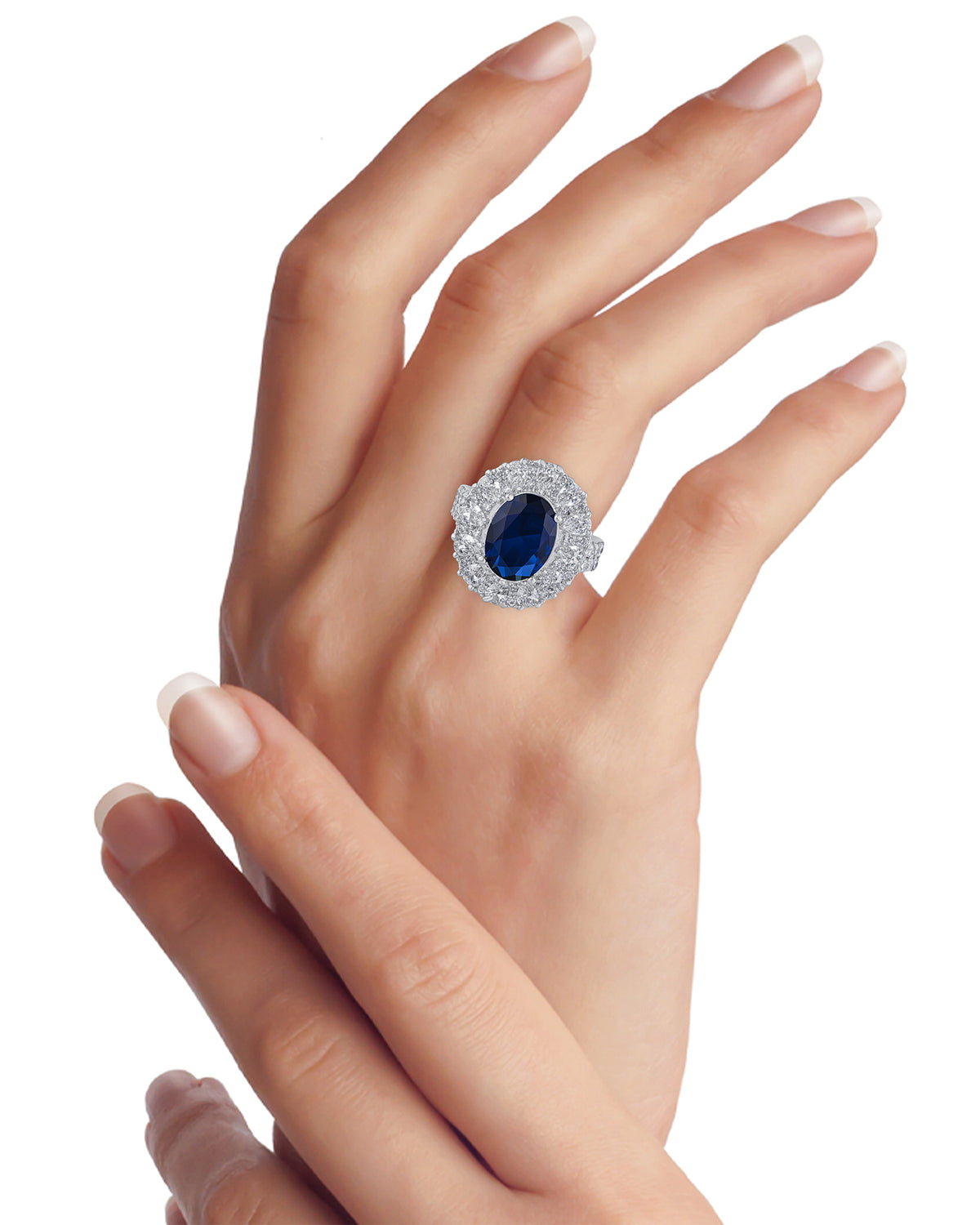 Oval Blue Sapphire Ring