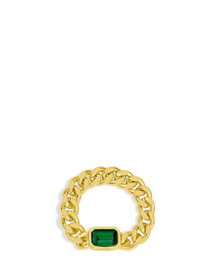 Emerald and Chain Ring