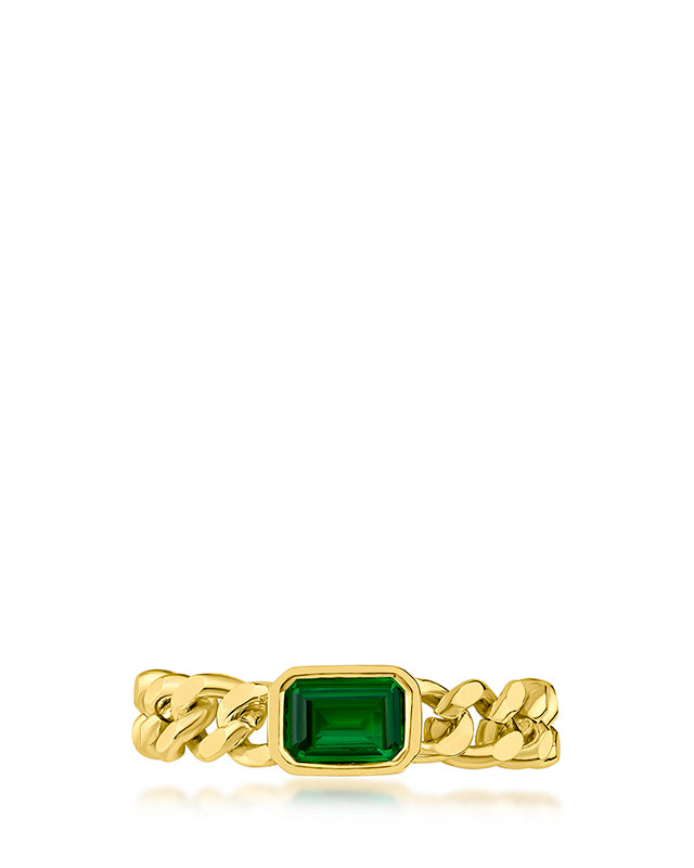 Emerald and Chain Ring