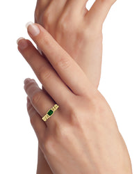 Emerald and Chain Ring