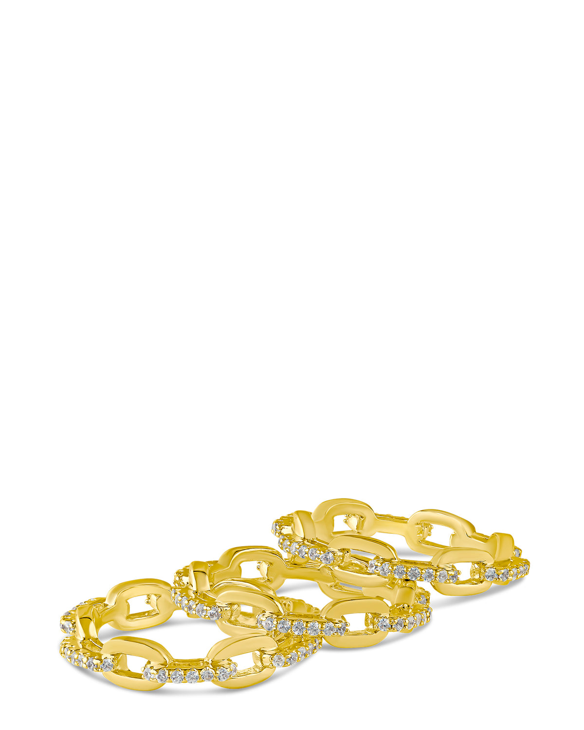 Pave Chain Stacked ring