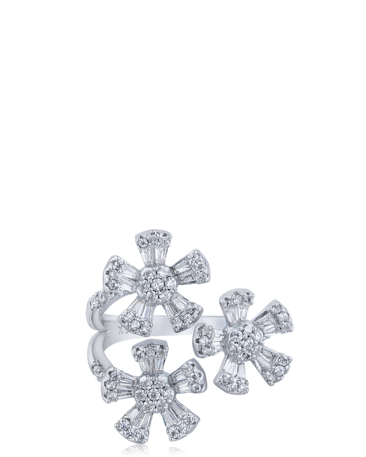 Triple Flower CZ Ring