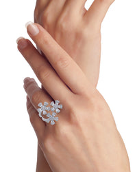 Triple Flower CZ Ring