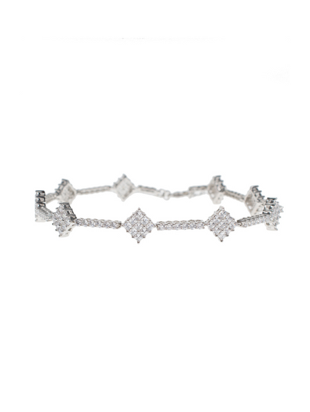 CZ by top Kenneth Jay Lane Silver Anklet