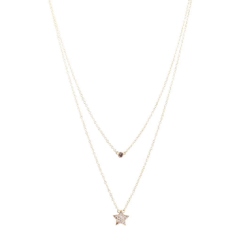 Double Layer Star Charm Necklace