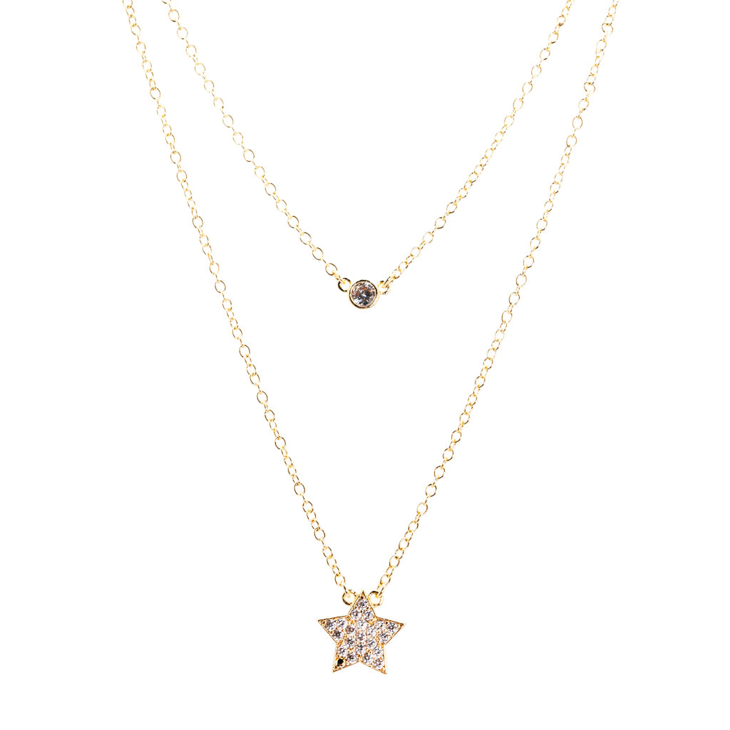 Double Layer Star Charm Necklace