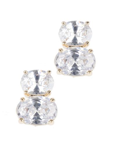 Double Oval Stud Earrings