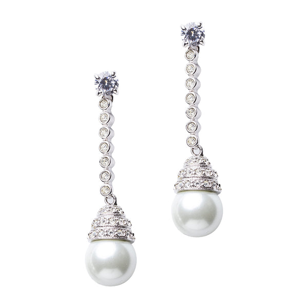 Freshwater Pearl Drop Earrings – CZ by Kenneth Jay Lane