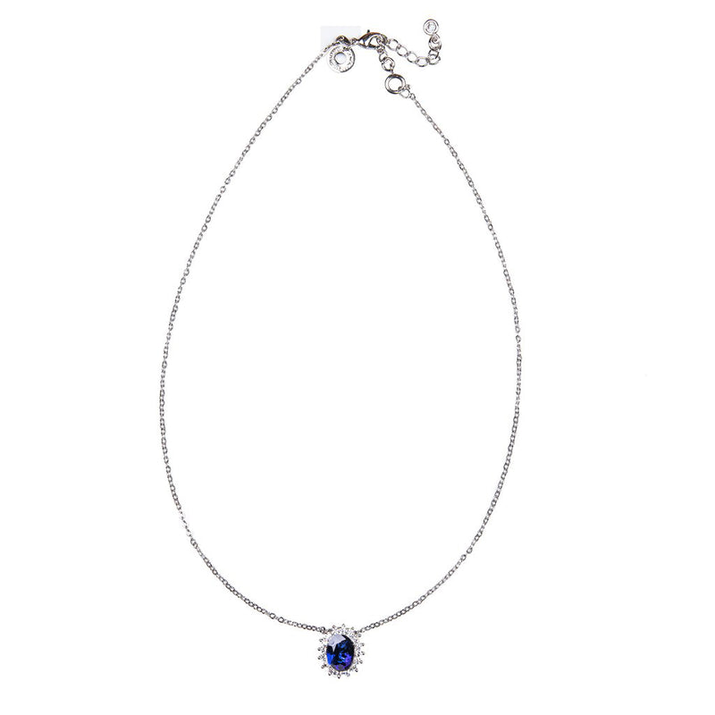 Oval Sapphire Pendant Necklace