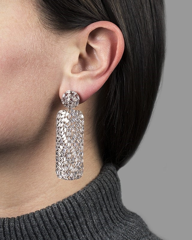 Baguette Mosaic Drop Earrings