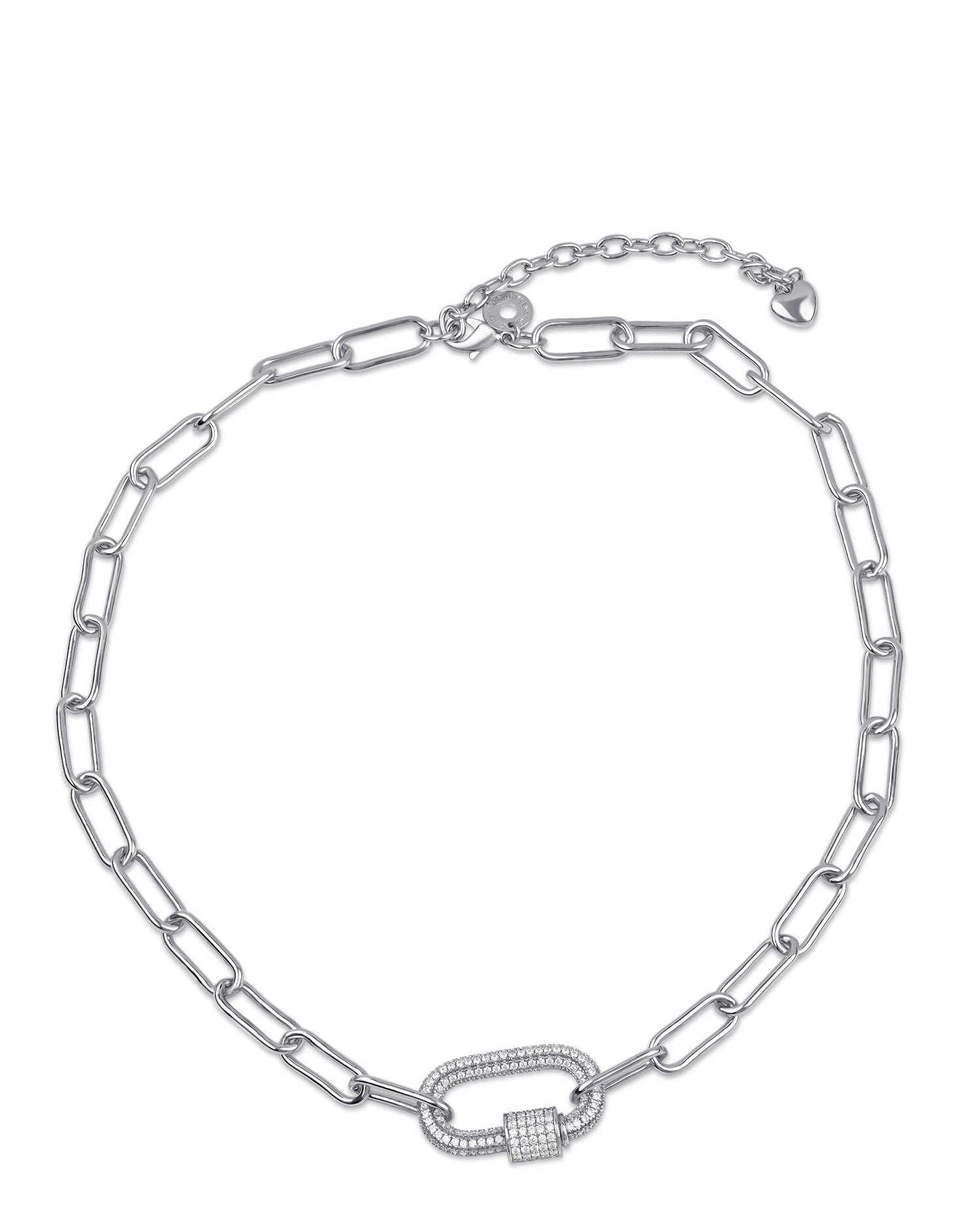 Oval Chain Link with Lock Pendant