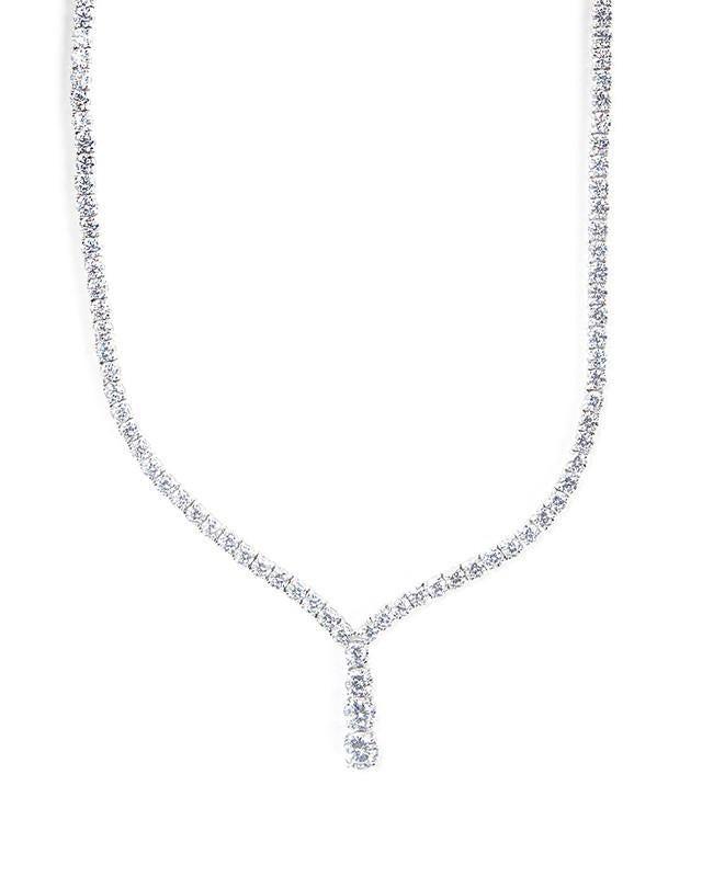 Round CZ Y-Drop Necklace