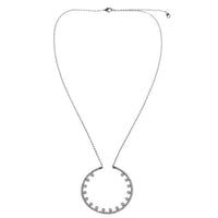 CZ and Pearl Open Circle Necklace